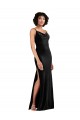 Modern Floor-Length Velvet Prom Dress with Cowl Neck and Spaghetti Straps Clearance