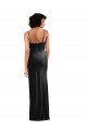 Modern Floor-Length Velvet Prom Dress with Cowl Neck and Spaghetti Straps Clearance