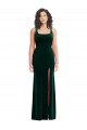 Square Neck Long Velvet Maxi Prom Dress Clearance