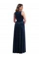 Deep V-Neck Sleeveless Velvet Maxi Prom Dress with Pockets Clearance