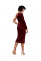 One Shoulder Fitted Short Midi Length Velvet Prom Dress Clearance