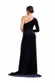 One Sleeve Long Velvet Prom Dress with Thigh High Split Clearance