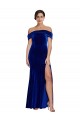 Full Length Long Velvet Prom Dress with Side Split Clearance