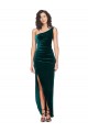 One Shoulder Velvet Front Wrap Prom Dress  Clearance
