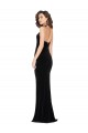 Halter Neck Wide Straps Long Velvet Prom Dress with Side Split Clearance