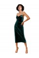 Midi Length Sleek Cowl Neckline Short Velvet Cocktail Prom Dress / Homecoming Dress Clearance