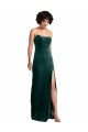 Scooped Strapless Long Velvet Prom Dress with Daring Side Slit Clearance