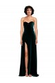 Sweetheart Fluid Velvet Prom Dress with High Split Clearance